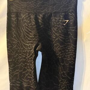 Gymshark black and grey animal print bike shorts size S